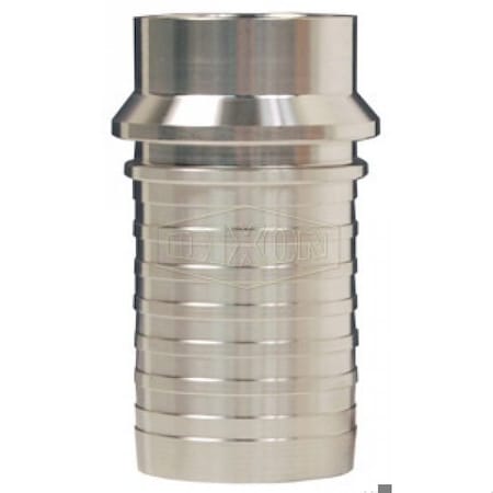 Dixon Sanitary Crimp Stem, 3 in Nominal, Tube Weld x Hose Shank End Style, 316 SS, Domestic CTER300